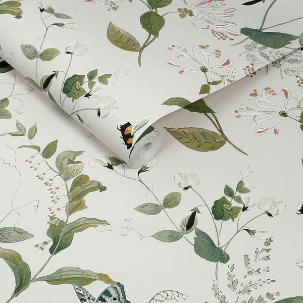 Sophie Allport Wild Floral Langham White Wallpaper