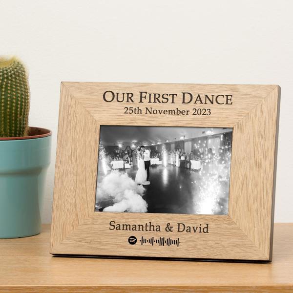 Personalised 'Our First Dance' Photo Frame with Scannable Spotify Code