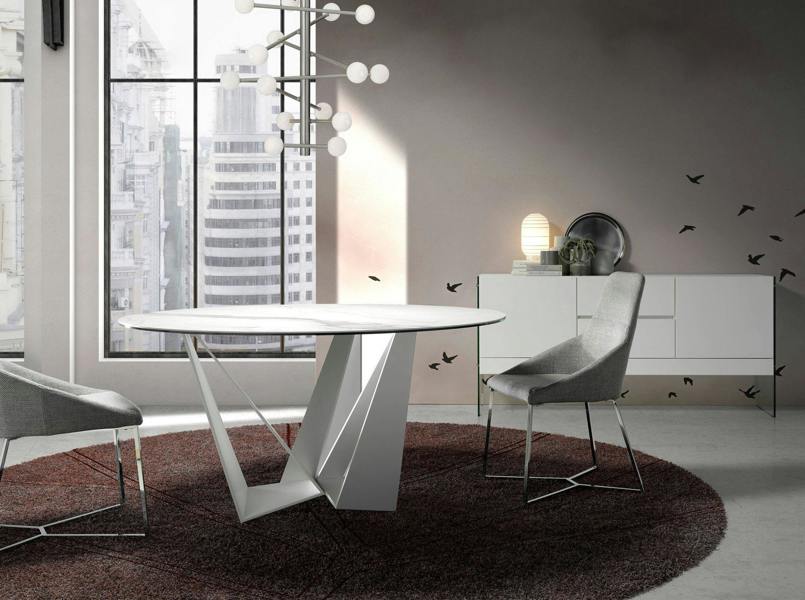 Angel Cerdá White Wood and Tempered Glass Sideboard 3063