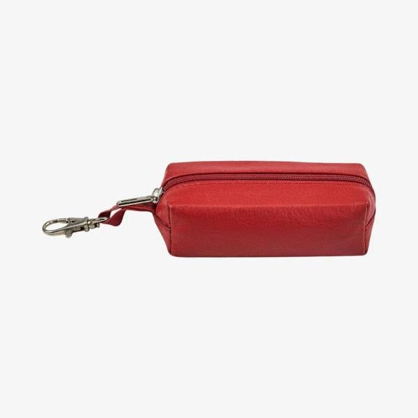 Compact red leather key organizer for everyday essentials
