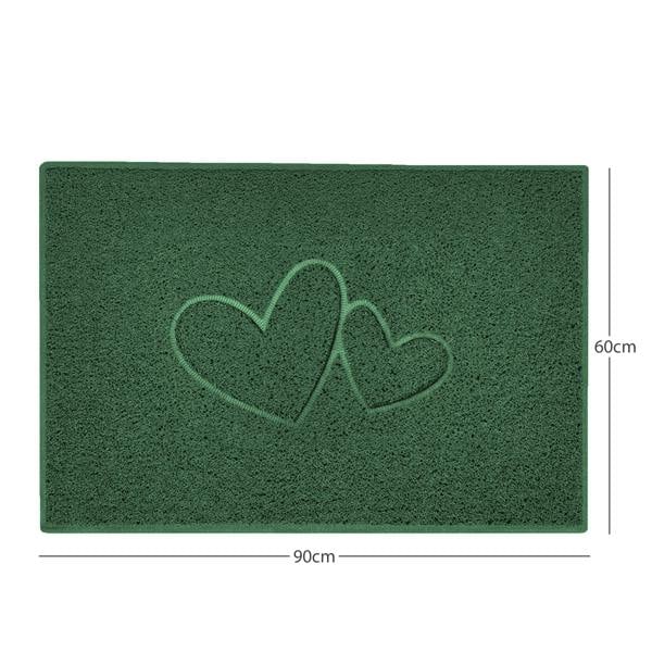Nicoman "Double Heart" Embossed Loofah Textured Spaghetti Doormat
