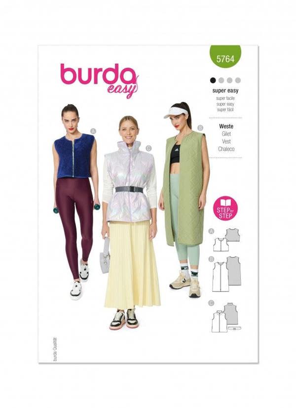 Burda Sewing Pattern 5764 Waistcoats For Women, 8-22 (34-48) - Easy