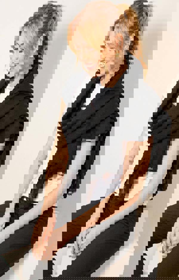 Alie Street London Aurielle Silk Wool Scarf - Black