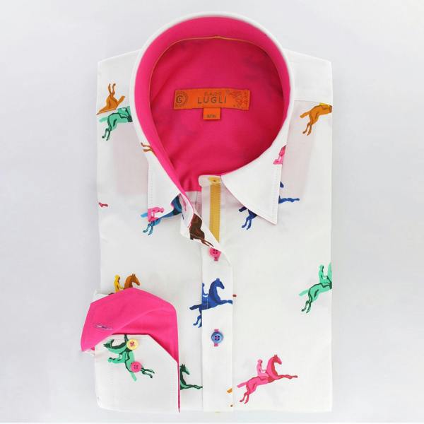 HORSE AND RIDER  WOMENS  PRINT SHIRT - Premium Men's Patterned Shirt by Claudio Lugli | Bold Design, Tailored Fit, Best Printed Shirts