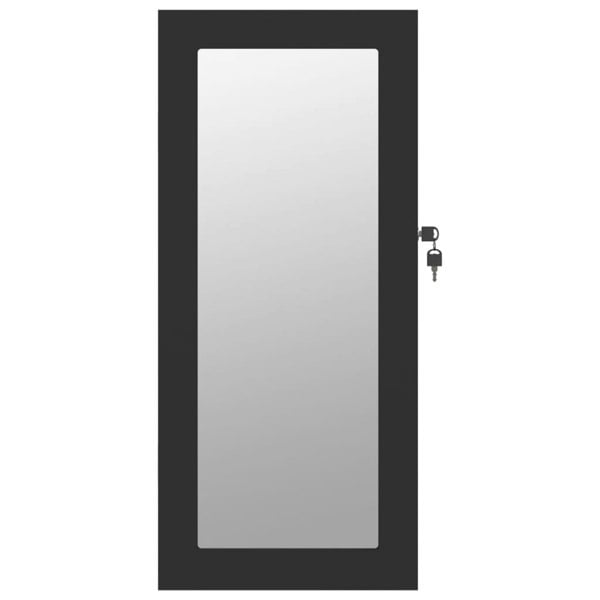 Berkfield Mirror Jewellery Cabinet Wall Mounted Black 30x8.5x67 cm