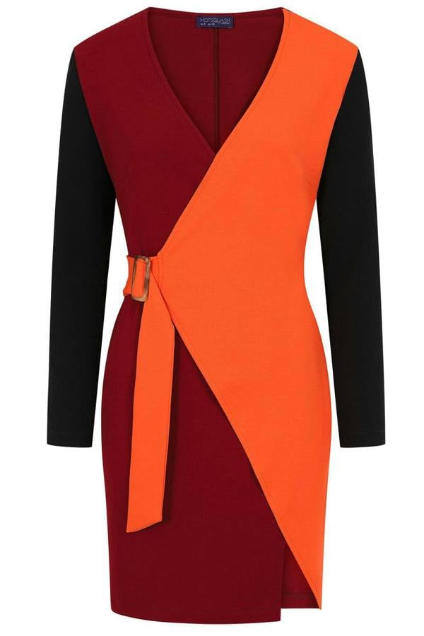 HotSquash Mini Trench Dress with Buckle Tie