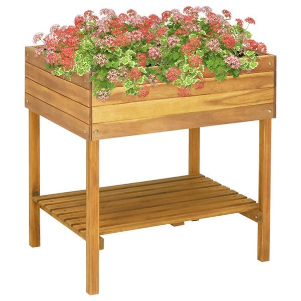 Berkfield Raised Garden Planter 78.5x58.5x78.5 cm Solid Acacia Wood