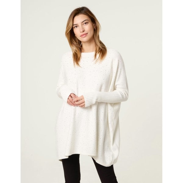 Blue Vanilla Scattered Embellished Knit Jumper