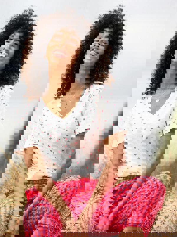 Kite Womens Organic Sandford Slub Jersey T-Shirt Berry Dot