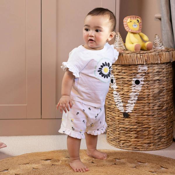 Mini Cuddles Baby Girls 3pk Printed Shorts, Multicolour
