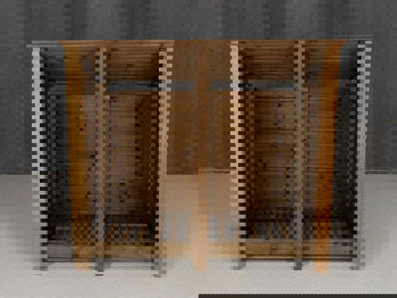 Arbor Garden Solutions Wooden Log Store (Roof Sloping Back) W-146cm, H-126cm or 180cm, D-88cm - Brown Finish