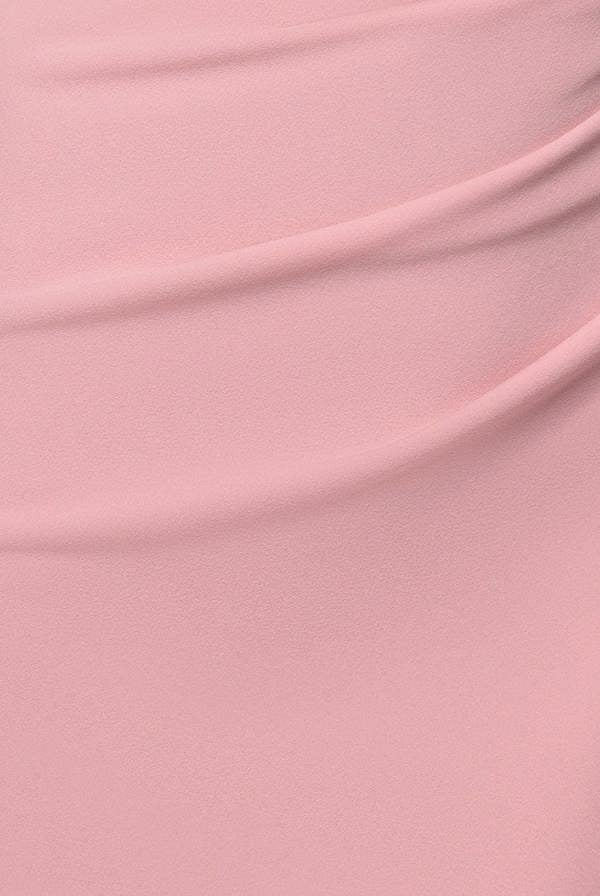Off The Shoulder Pleated Waist Maxi Dress - Blush Pink DR2594