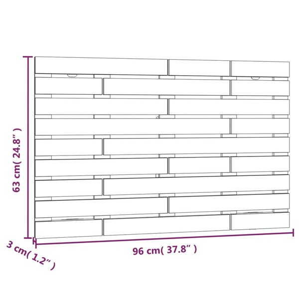 Berkfield Wall Headboard Black 96x3x63 cm Solid Wood Pine