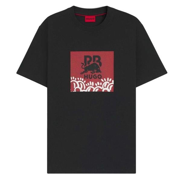 Hugo Mens Red Bull Crew Neck T-Shirt - Black - 