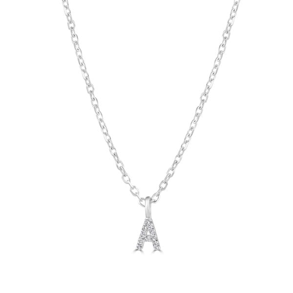 Sterling Silver Crystal Initial Necklace - MYLEE London