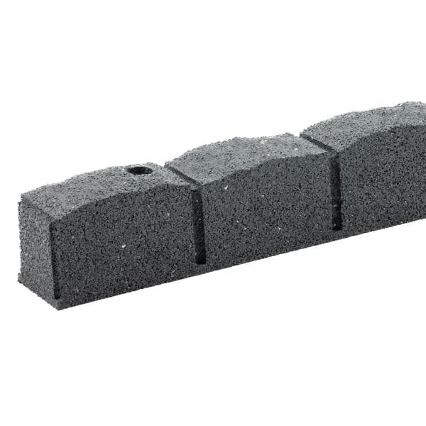 Nicoman Recycled Rubber Roman Stone Garden Border 1.2m - Grey