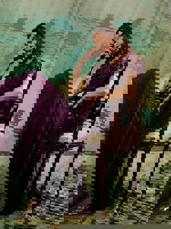 GWD Kelly Purple Embellished Maxi Dress