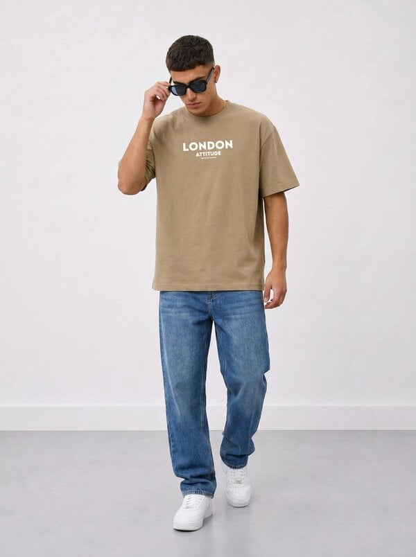 London Attitude Original Creators Dragon Graphic Heavyweight Oversized T-Shirt