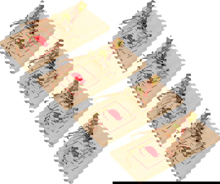 St Helens Home and Garden Wooden Mouse Trap - Pack of 4