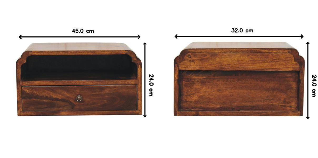Artisan Furniture Avora Wall-Mounted Chestnut Bedside