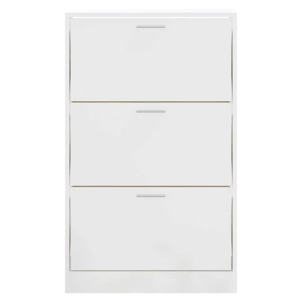 Berkfield Shoe Cabinet High Gloss White 63x24x103 cm Engineered Wood