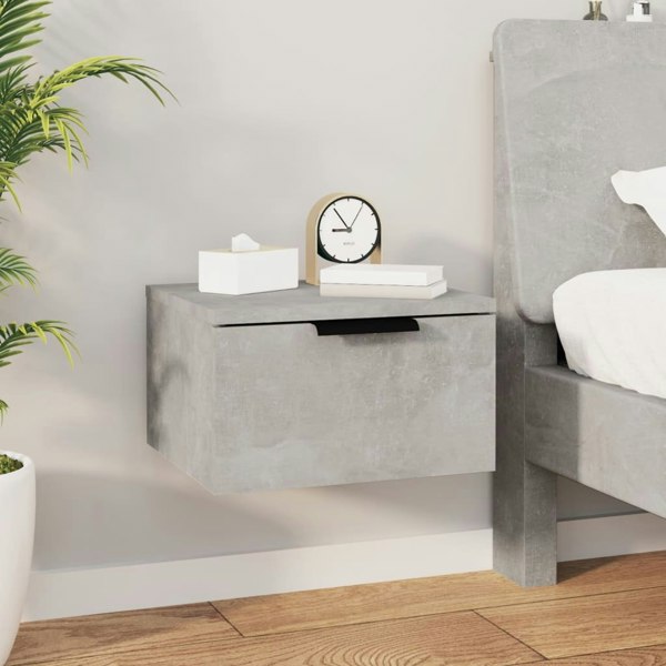Berkfield Wall-mounted Bedside Cabinet Concrete Grey 34x30x20 cm