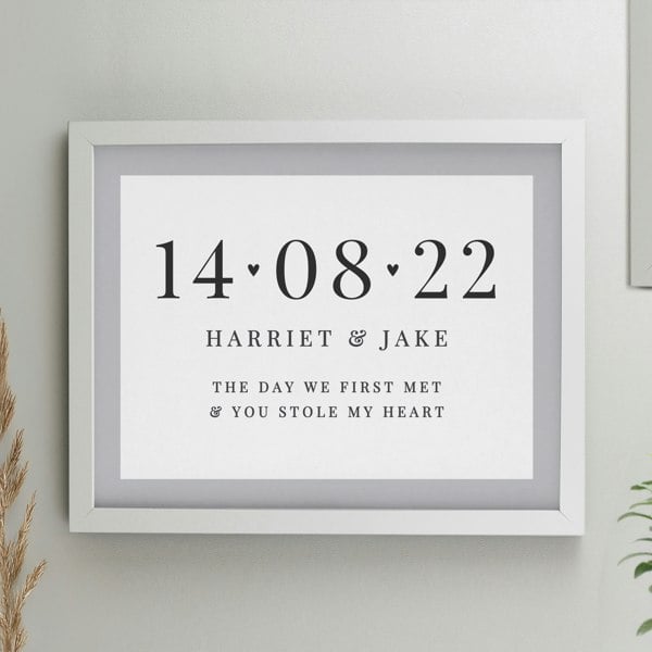 Personalised Memento Company Personalised Special Date White Poster Frame