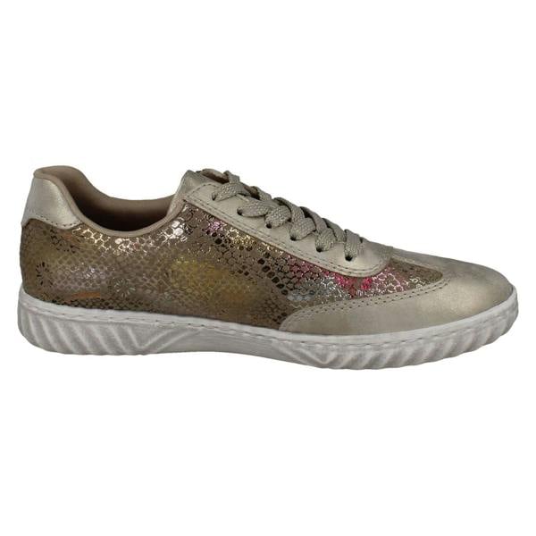 Rieker Ladies Rieker Metallic Reptile Print Trainers N0902