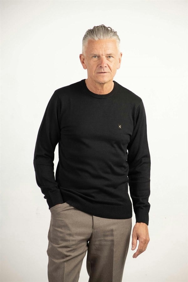 Gabicci V00GK07 Mens Cole Crew Neck Sweater Gabicci Vintage - BLACK