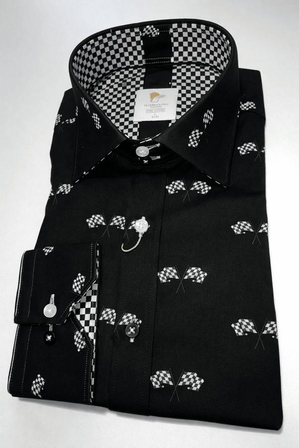 RACING FLAG MOTORSPORT PRINT SHIRT - Claudio Lugli Shirts