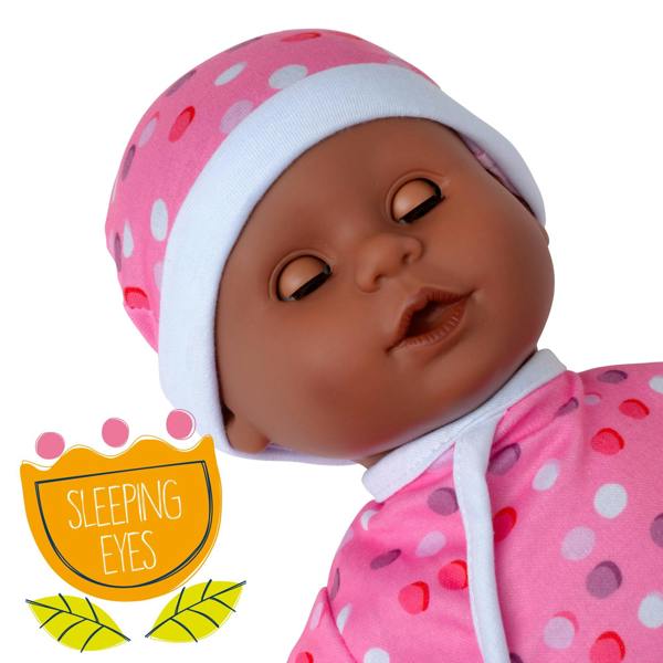 Dolls World Little Treasure - 38cm Soft Bean Bodied Black Doll - For ages 18 months+