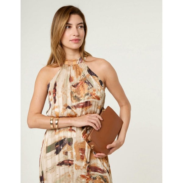 Blue Vanilla Halter Neck Belted Dress