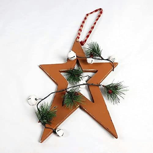 25cm Wooden Hanging Star Decoration in Light Brown for Christmas Home Decor image 7