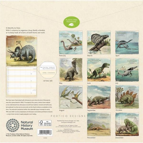 Natural History Museum, Dinosaurs Family Planner 2027, Family Planners, Month To View, History & Literature, Gift
