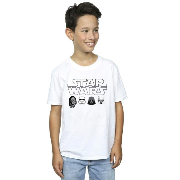 Star Wars Boys Character Heads T-Shirt - White