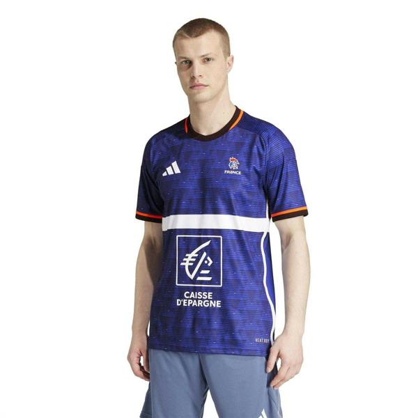 Adidas Mens France Short-Sleeved Handball Jersey - Lucid Blue - 