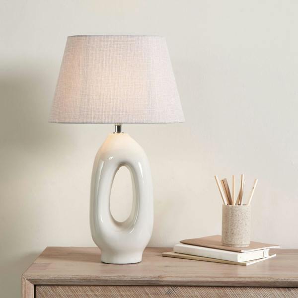 Pagazzi Lighting Aoife Cream Ceramic Table Lamp