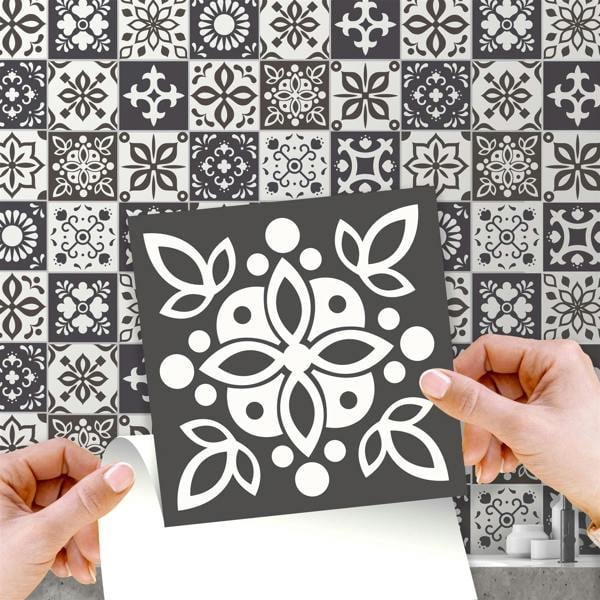 WT1560 - Marjorelle Moroccan Wall Tile Sticker Set - 15 cm x 15 cm - 24 pcs