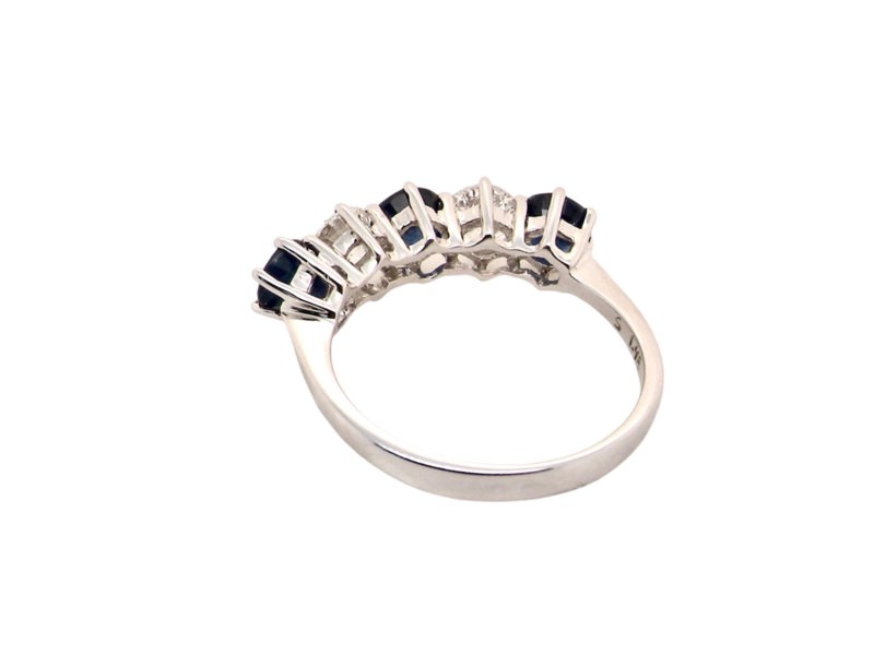 Vintage Tom An impressive five stone Sapphire and Diamond ring