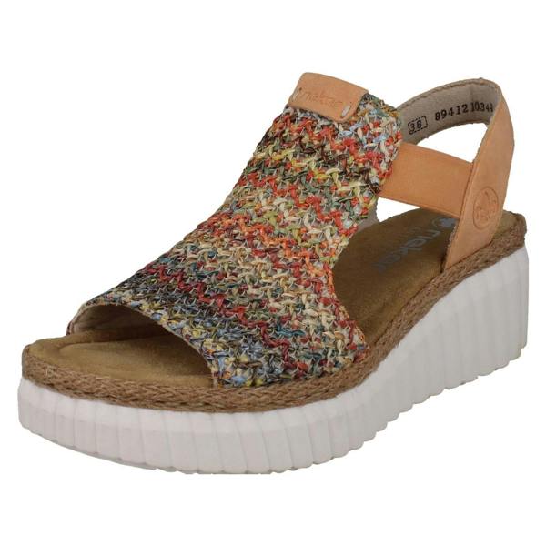 Rieker Ladies Rieker Antistress Woven Wedge Sandals 69172