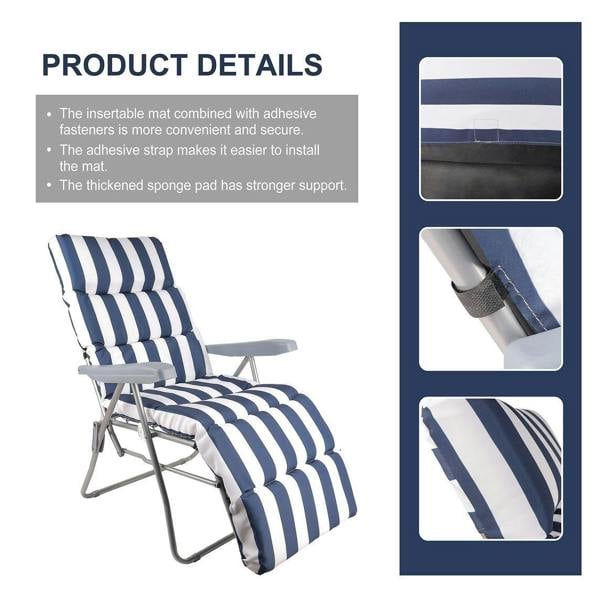Groundlevel Garden Recliner Chair with Striped Cushion