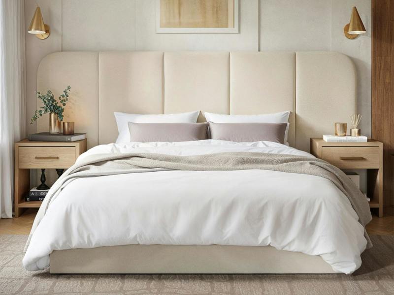 SOLACE+CO Sienna Hotel Ottoman Bed Cream Velvet