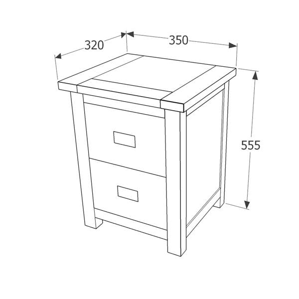 Core Products Boston 2 Drawer Petite Bedside Cabinet