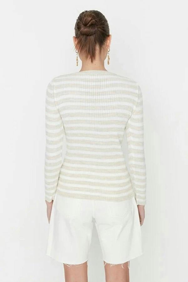 WOVCOR Basic Striped Knit Sweater