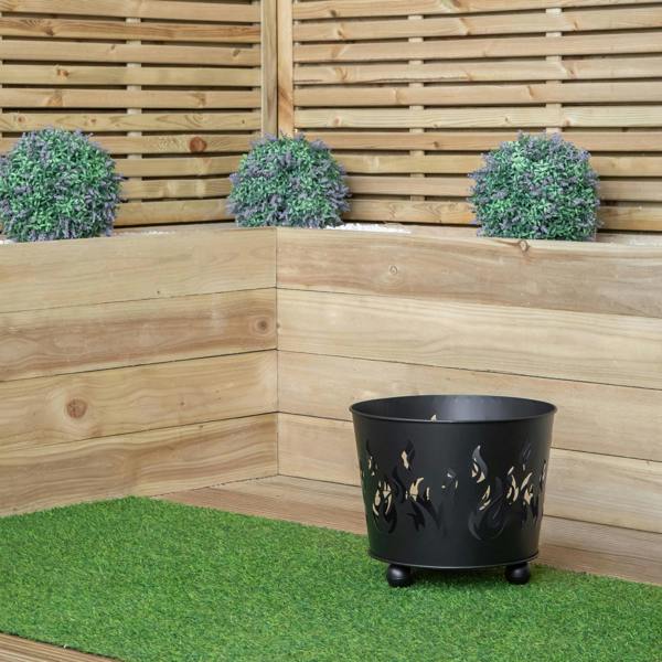 Samuel Alexander 32cm Black Steel Fuego Outdoor Garden Firebasket