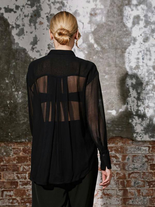 Rose & Nancy Faye Black Sequin Shirt