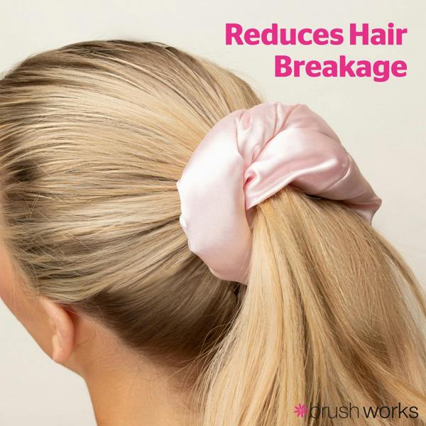 Brushworks Large Cloud Scrunchies - Pink & White (2 pack)