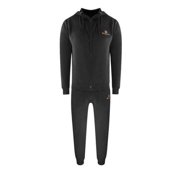 Aquascutum Mens Zipped Tracksuit - Black