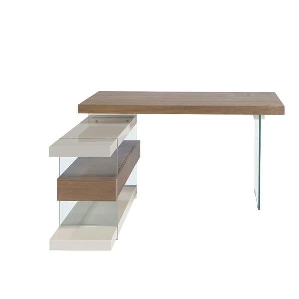 Angel Cerdá Tempered glass desk with wooden top 3002/3003