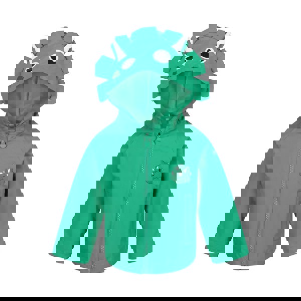 Regatta Kids Stompy The Dinosaur Waterproof Jacket - Jellybean Green